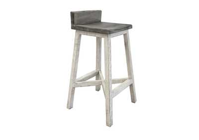 Image for Stone 30" Stool - w/Wooden Seat & Base - Stone Finish  (Set of 2)