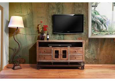 Image for Urban Gold 62" TV Stand w/2 Glass doors, 4 Drawers