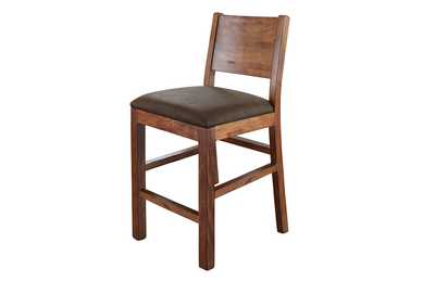 Image for Parota 24” Barstool - with Faux Leather Seat (Set of 2)