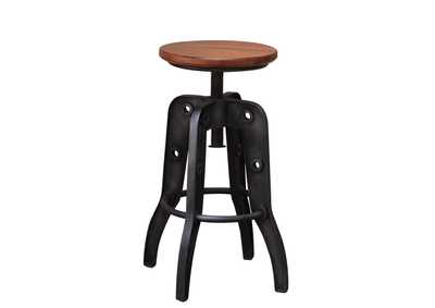 Image for Parota 24-30" Adjustable Height Swivel Stool, wooden seat