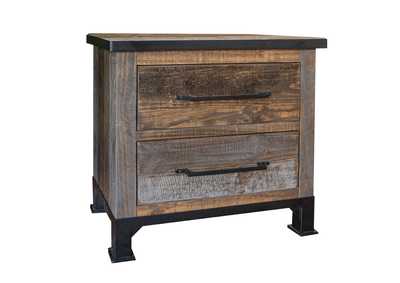 Image for Antique Gray 2 Drawers Night Stand