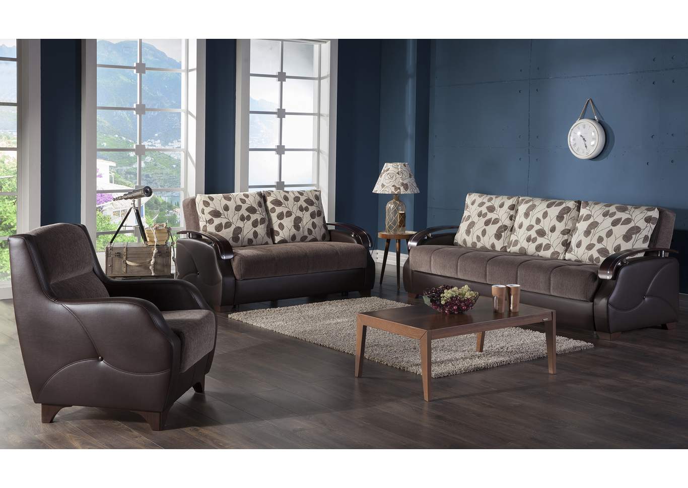 Costa Armoni Brown 3 Seat Sleeper Sofa,Hudson Furniture & Bedding