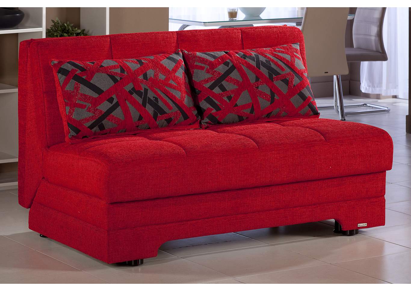 Twist Story Red Love Seat W/ Storage,Hudson Furniture & Bedding