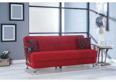 Betsy Story Red 3 Seat Sleeper Sofa,Hudson Furniture & Bedding