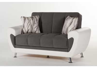 Duru Plato Dark Gray Love Seat W/ Storage,Hudson Furniture & Bedding
