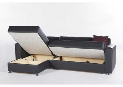 Image for Elegant Santa Glory Black Sectional Storage Chaise (No Loveseat)