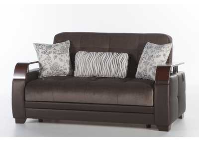 Natural Prestige Brown Love Seat W/ Storage,Hudson Furniture & Bedding