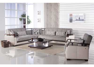 Natural Valencia Grey Sectional,Hudson Furniture & Bedding