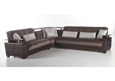 Natural Prestige Brown Sectional,Hudson Furniture & Bedding