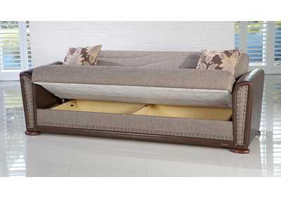 Alfa Redeyef Brown 3 Seat Sleeper Sofa W/ Storage,Hudson Furniture & Bedding
