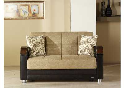 Luna Fulya Brown Love Seat W/ Storage,Hudson Furniture & Bedding