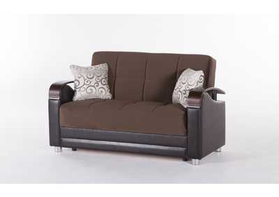 Luna Naomi Brown Love Seat W/ Storage,Hudson Furniture & Bedding
