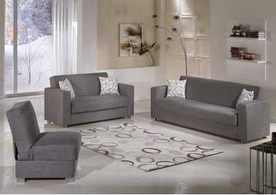 Tokyo Diego Gray Love Seat W/ Storage,Hudson Furniture & Bedding