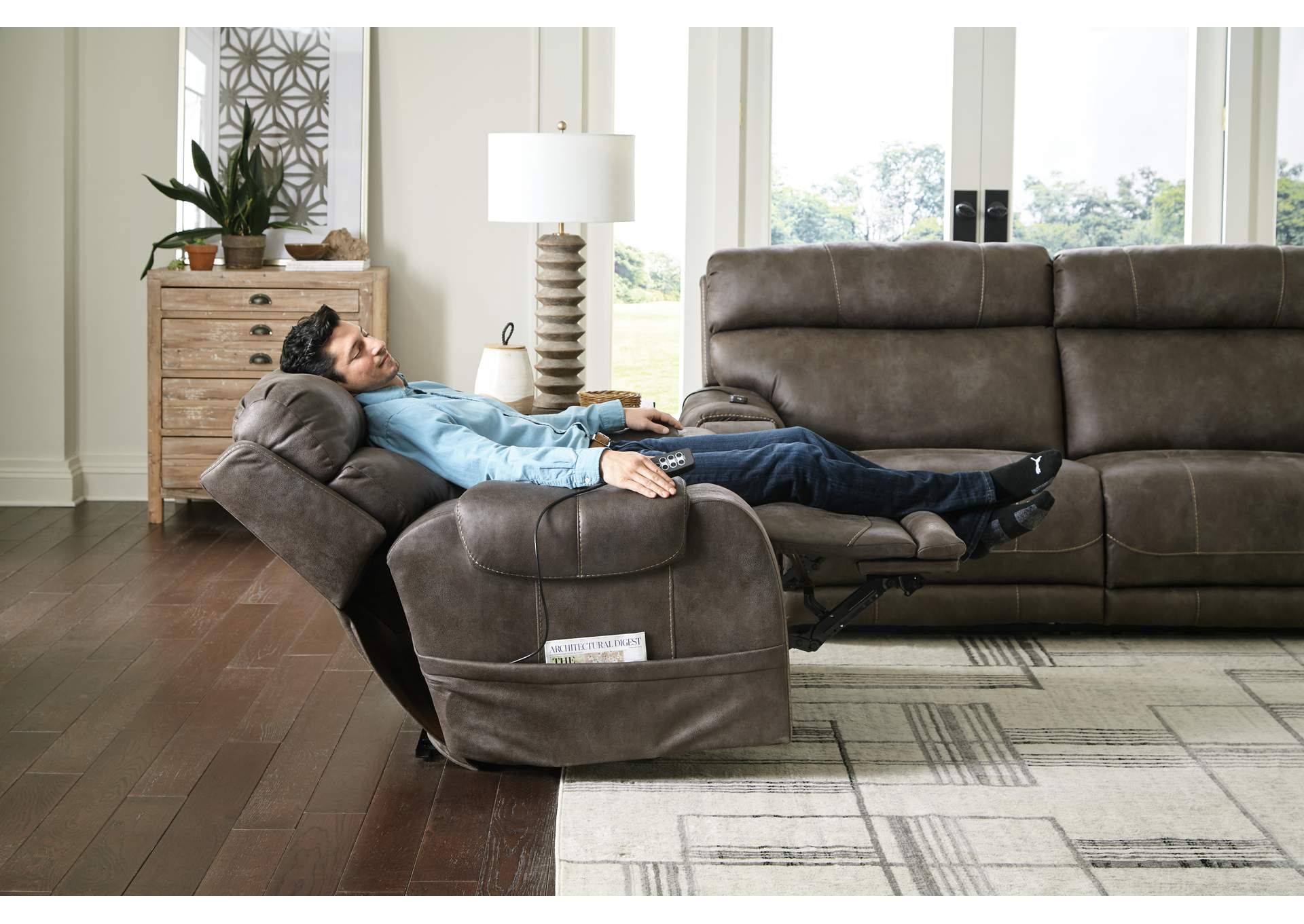 Serenity Power Headrest Power Recliner Sofa with Cr3 Heat, Massage, Lumbar,Jackson Catnapper