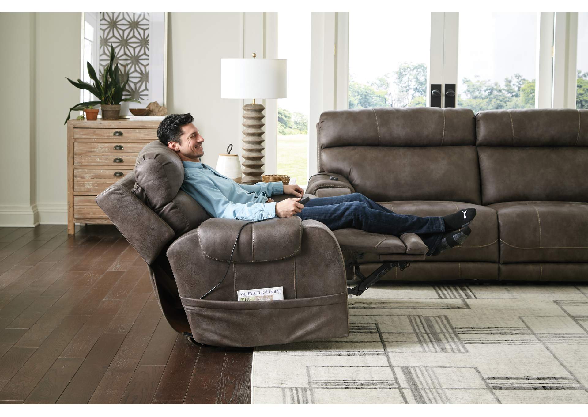 Serenity Power Headrest Power Recliner Sofa with Cr3 Heat, Massage, Lumbar,Jackson Catnapper