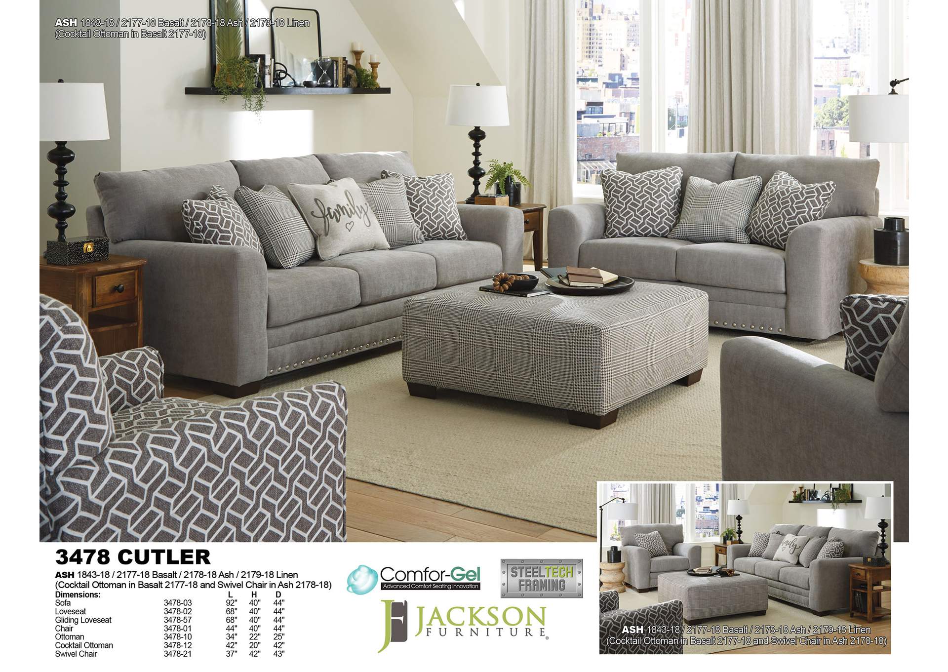 Cutler Gliding Loveseat,Jackson Catnapper