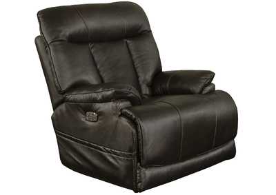 Image for Naples Chocolate Lay Flat Power Recliner w/Power Headrest,Extended Ottoman