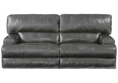 Wembley Steel Lay Flat Power Reclining Sofa w/Power Headrest