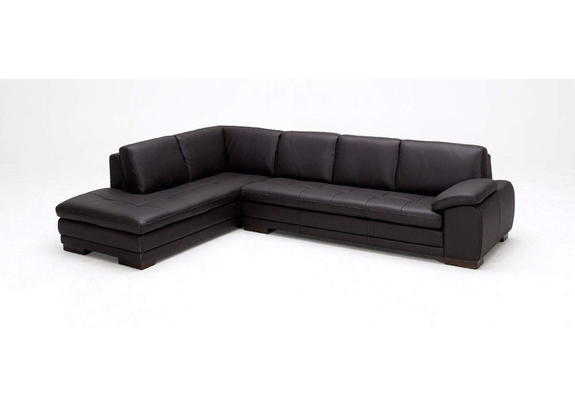 625 Italian Leather Sectional Brown in Left Hand Facing,J&M Furniture