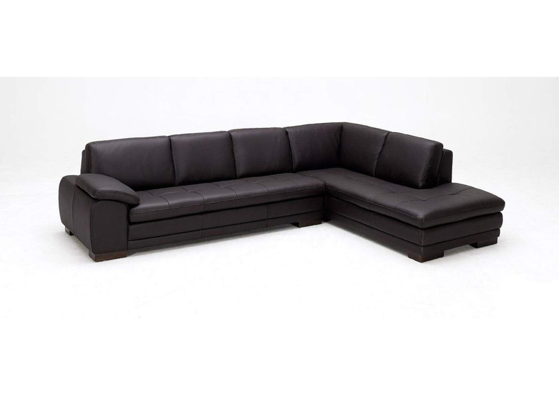 625 Italian Leather Sectional Brown in Right Hand Facing,J&M Furniture