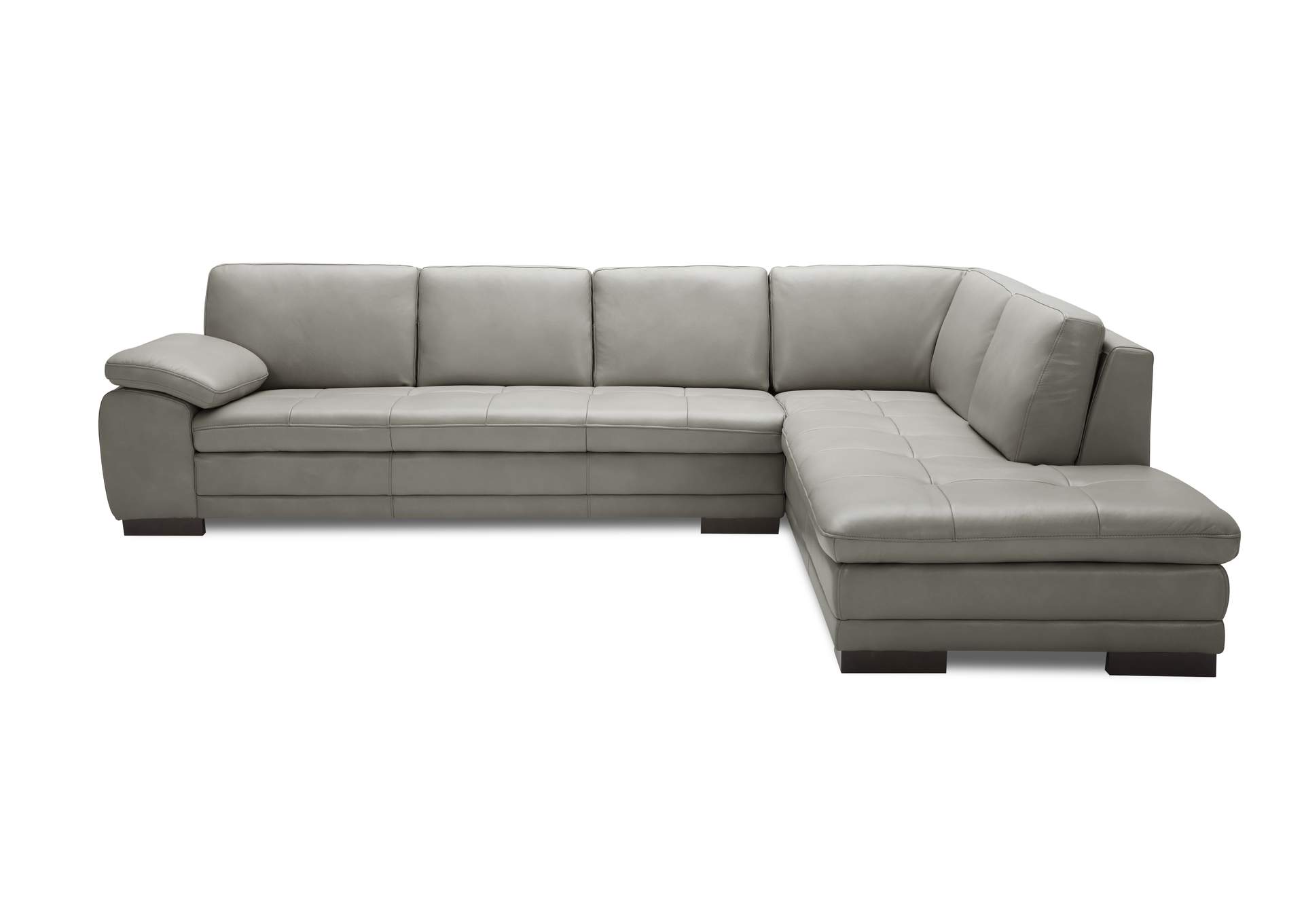 625 Italian Leather Sectional Grey in Right Hand Facing,J&M Furniture