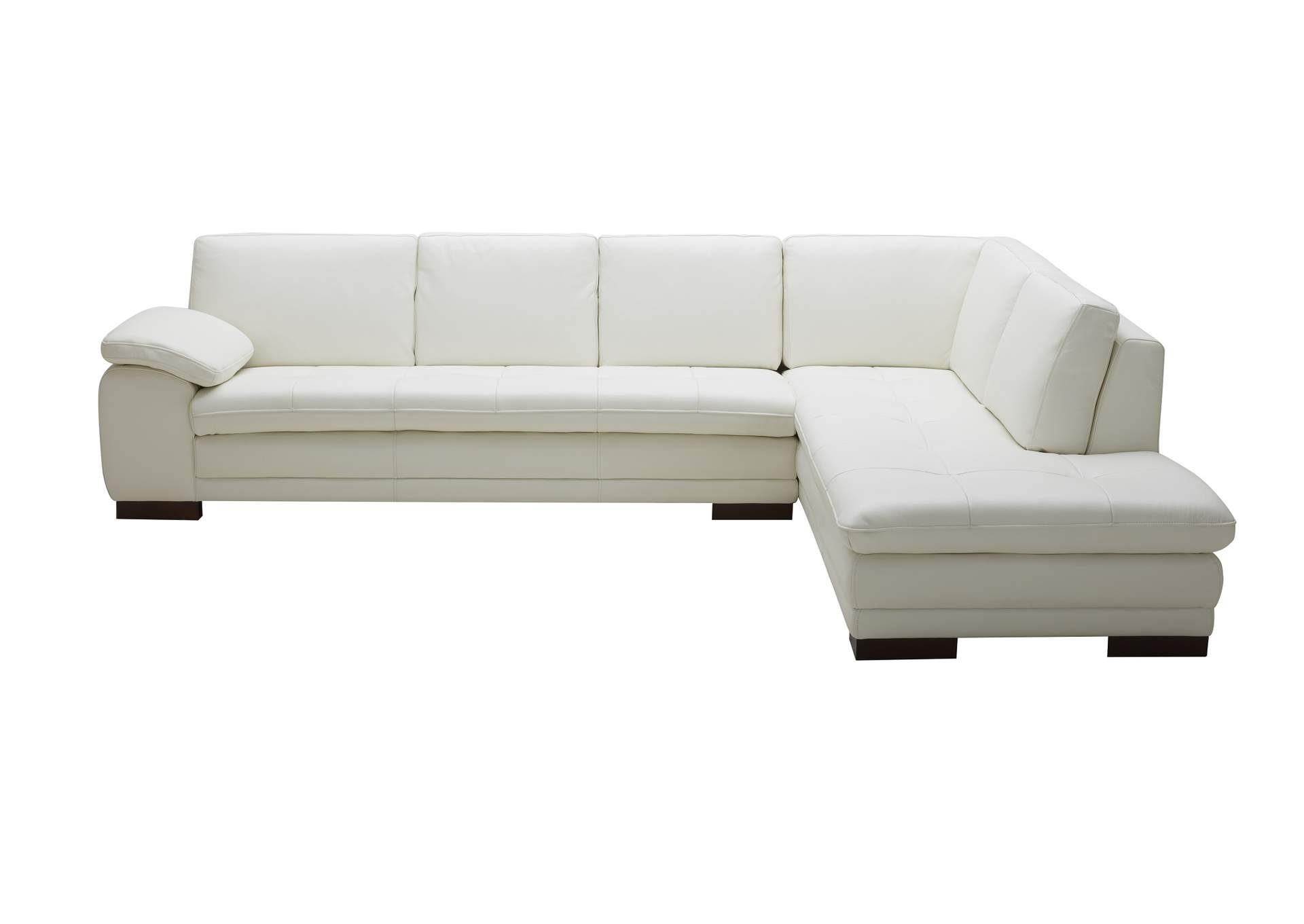 625 Italian Leather Sectional White in Right Hand Facing,J&M Furniture