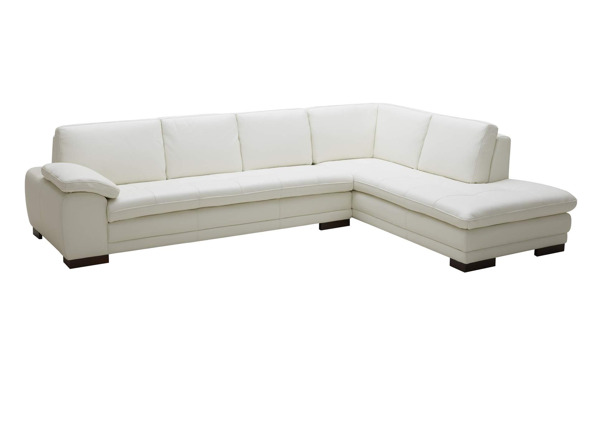 625 Italian Leather Sectional White in Right Hand Facing,J&M Furniture