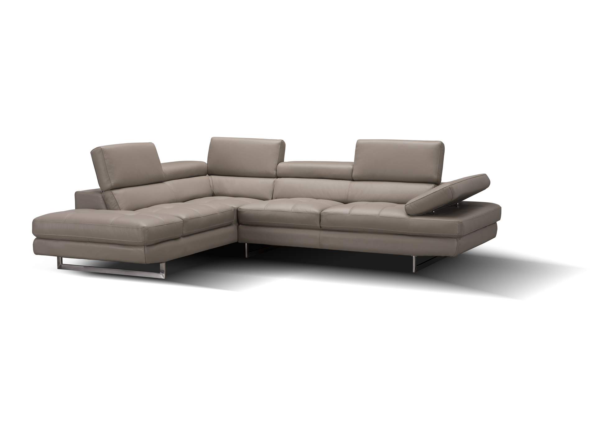 A761 Italian Leather Sectional Peanut In Left hand Facing,J&M Furniture