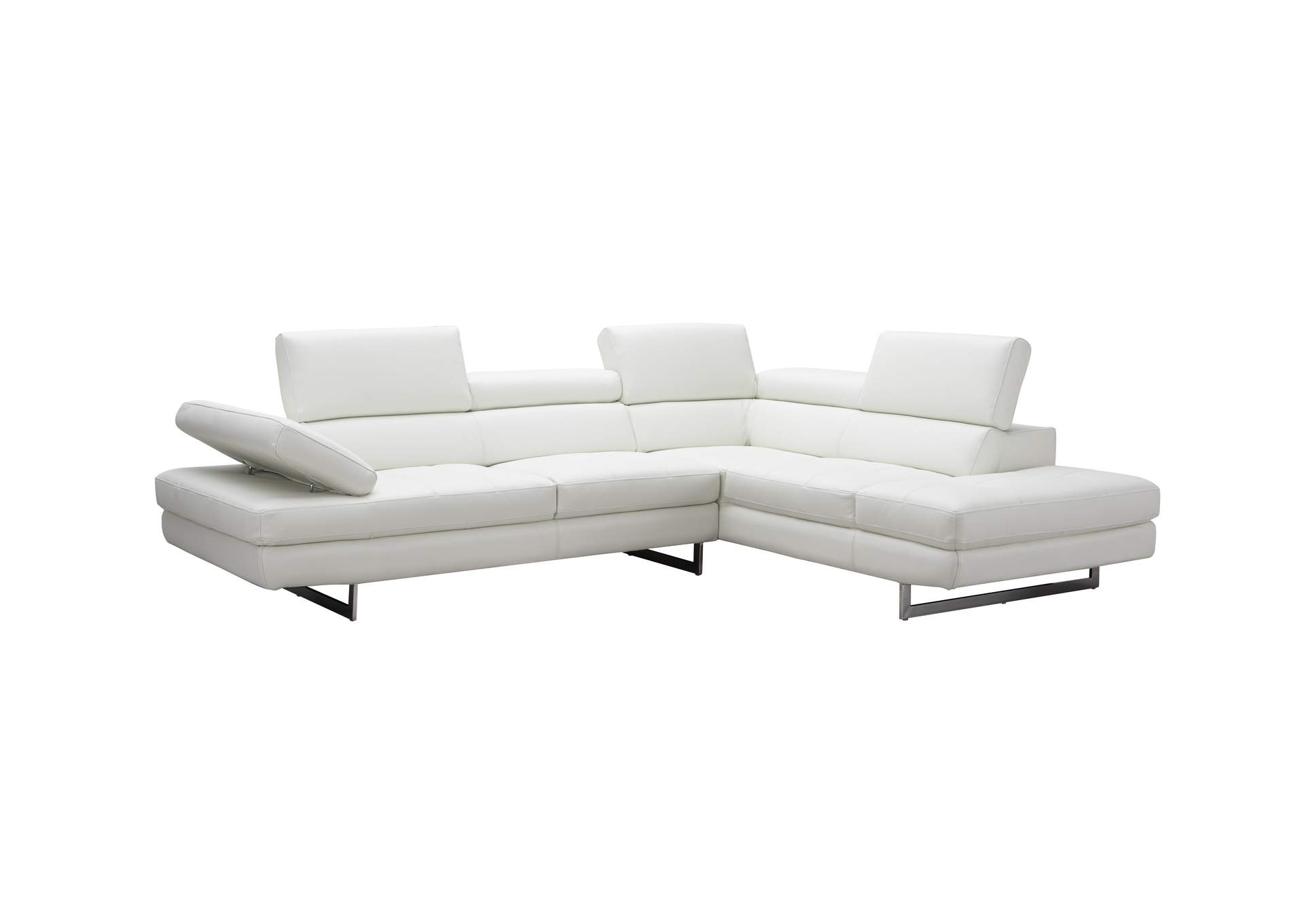 A761 Italian Leather Sectional White In Right Hand Facing,J&M Furniture