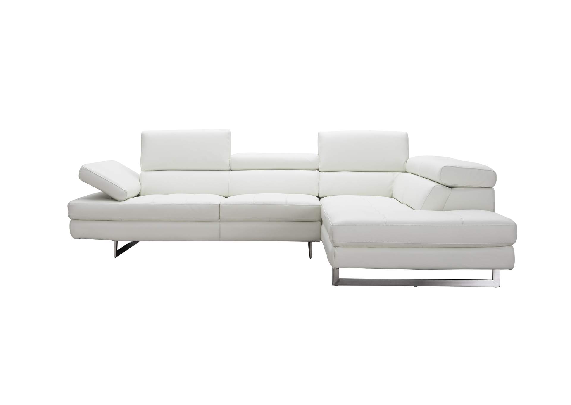 A761 Italian Leather Sectional White In Right Hand Facing,J&M Furniture