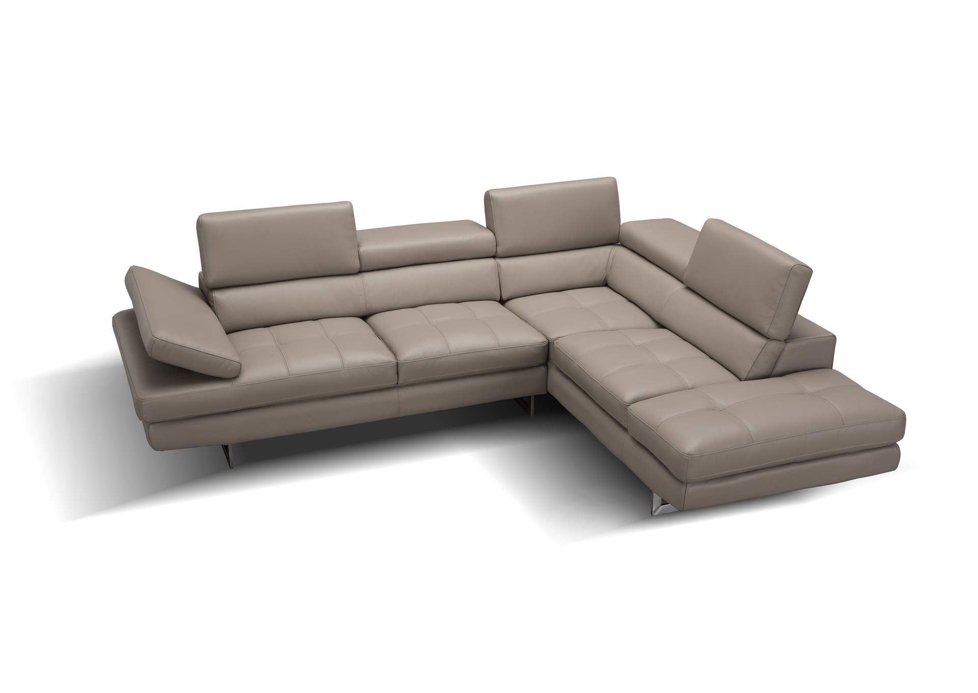 A761 Italian Leather Sectional Slate Peanut In Right Hand Facing,J&M Furniture