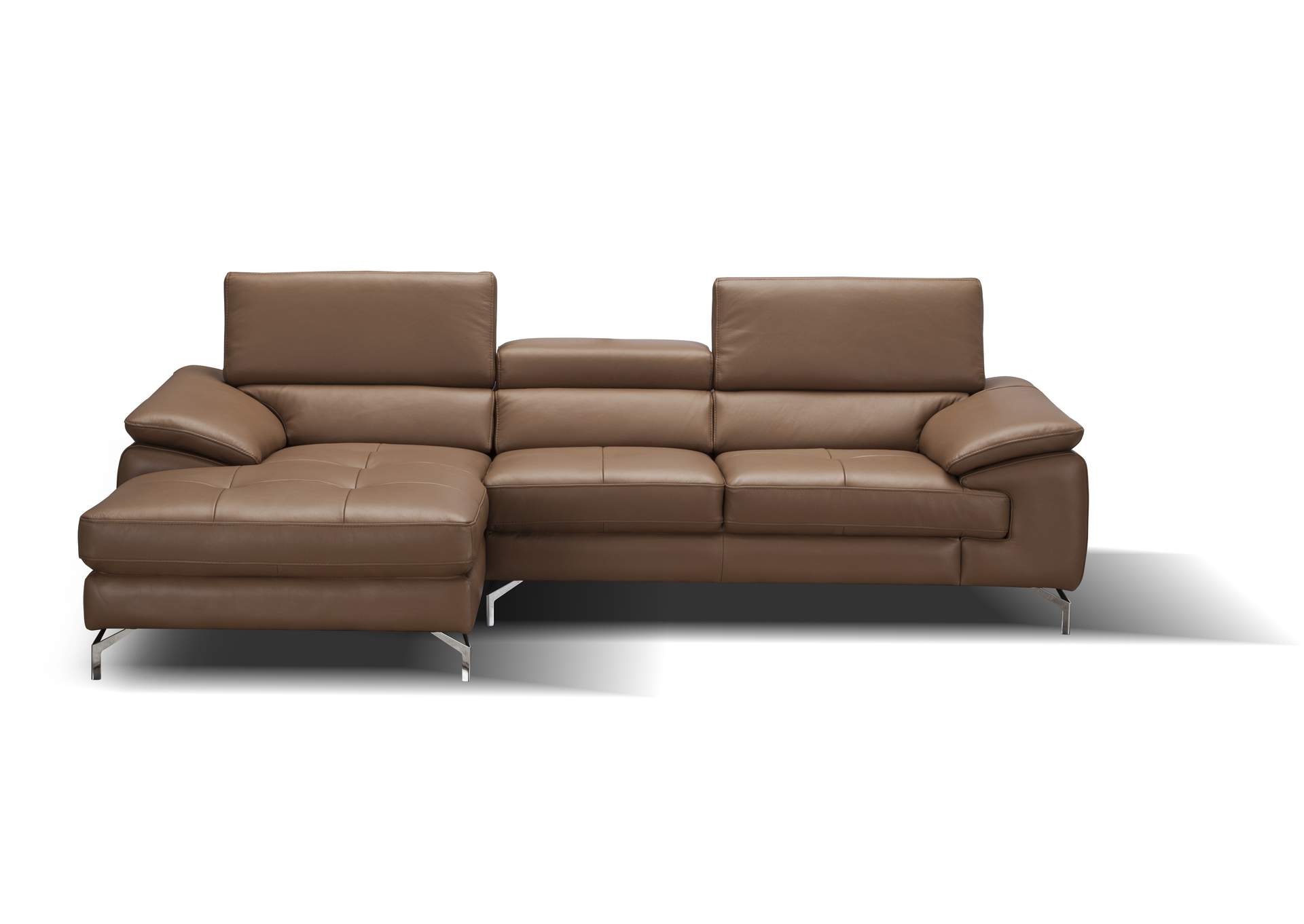 A973B Italian Leather Mini Sectional Left Facing Chaise In Caramel,J&M Furniture