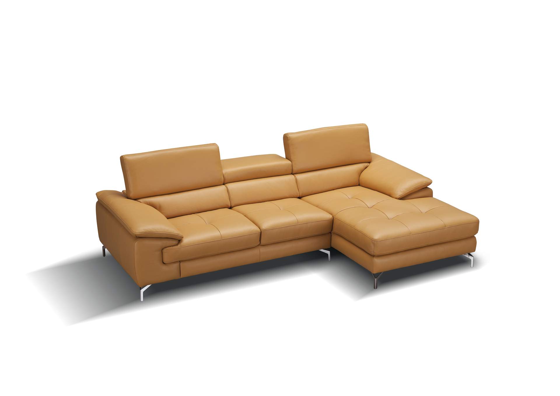 A973B Italian Leather Mini Sectional Right Facing Chaise In Freesia,J&M Furniture