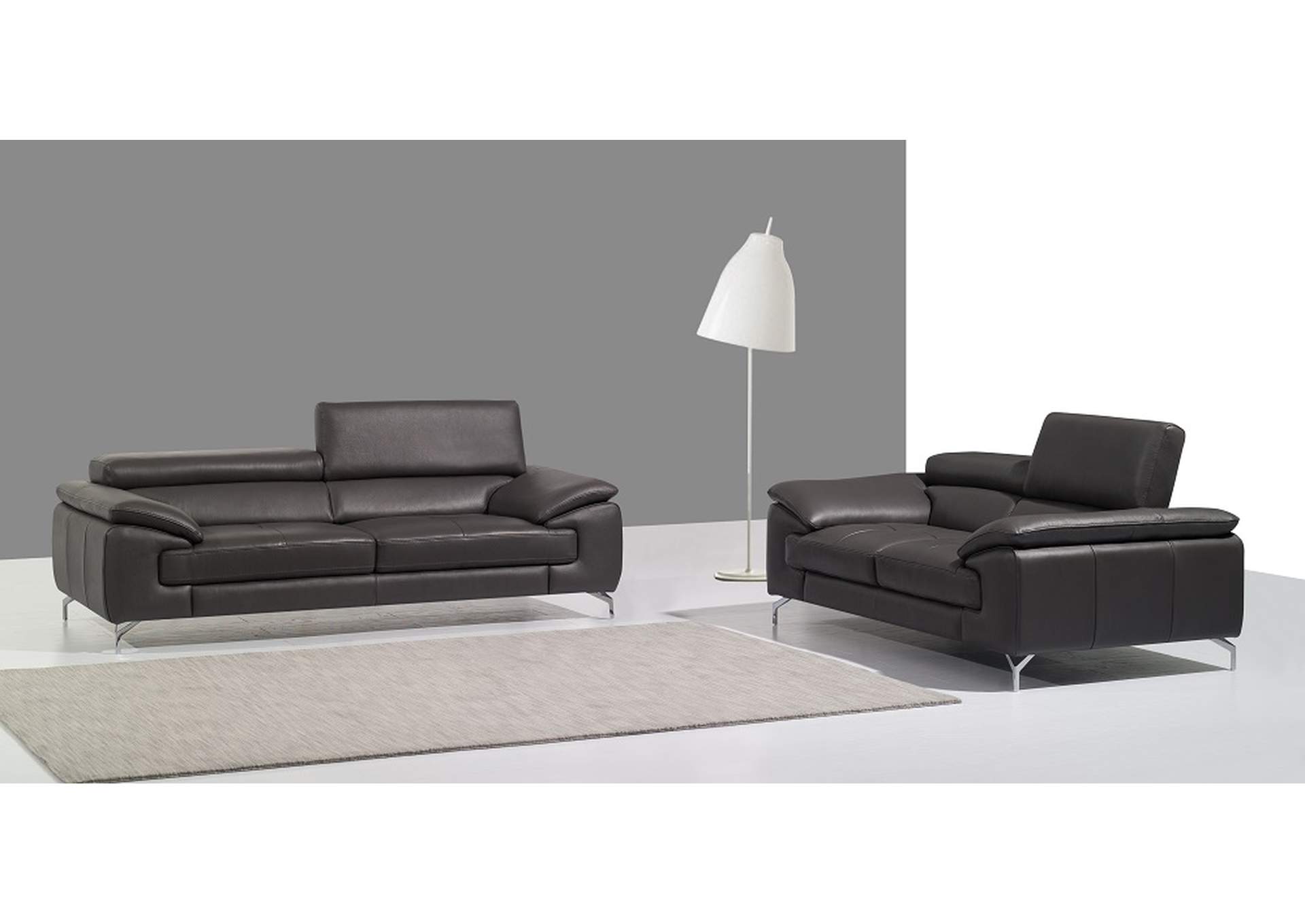 A973 Italian Leather Sofa in Grey,J&M Furniture
