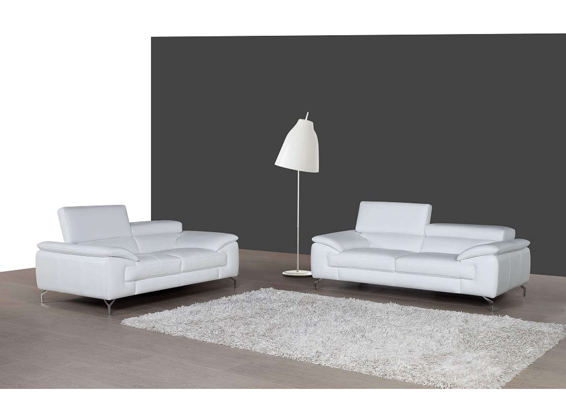 A973 Italian Leather Sofa in White,J&M Furniture