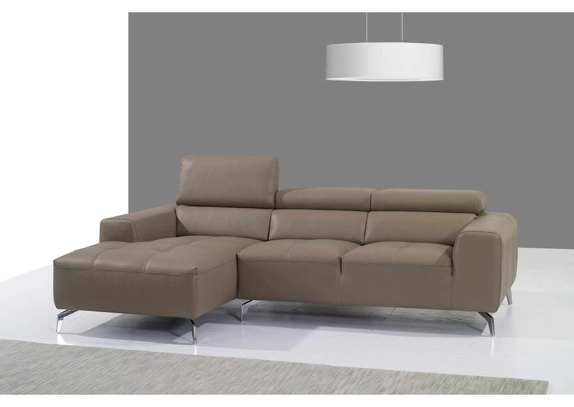 A978B Italian Leather Sectional Left Facing Chaise in Burlywood,J&M Furniture
