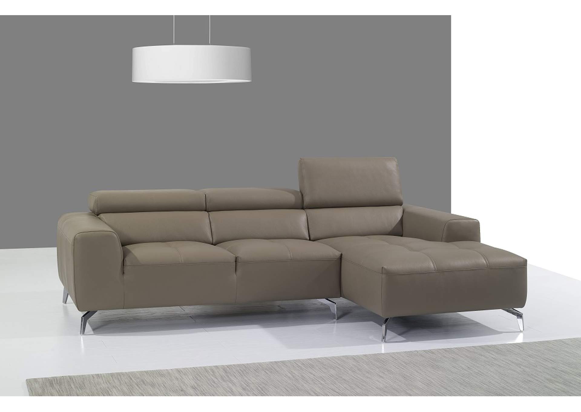 A978B Italian Leather Sectional Right Facing Chaise in Burlywood,J&M Furniture