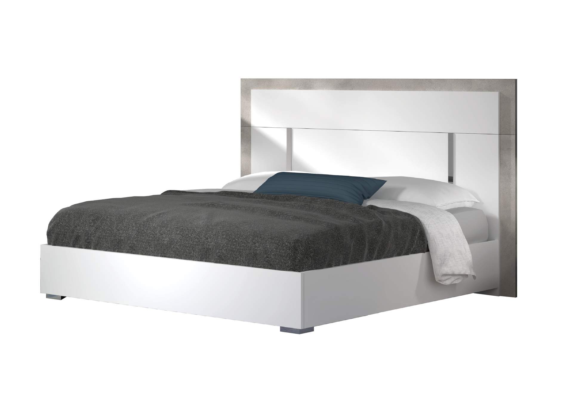 Ada Premium King Bed In Cemento - Bianco Opac,J&M Furniture
