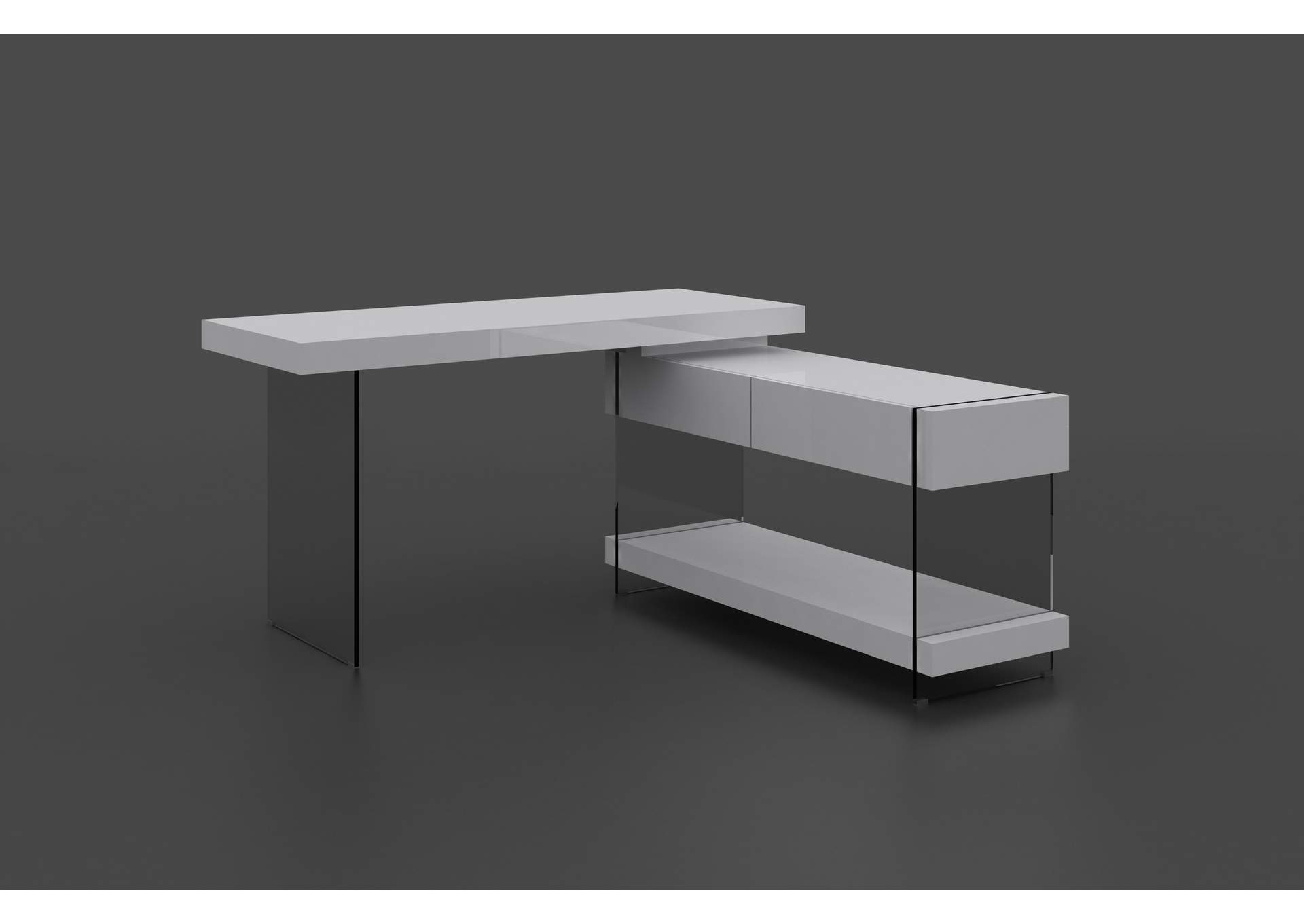 Cloud Desk White High Gloss,J&M Furniture
