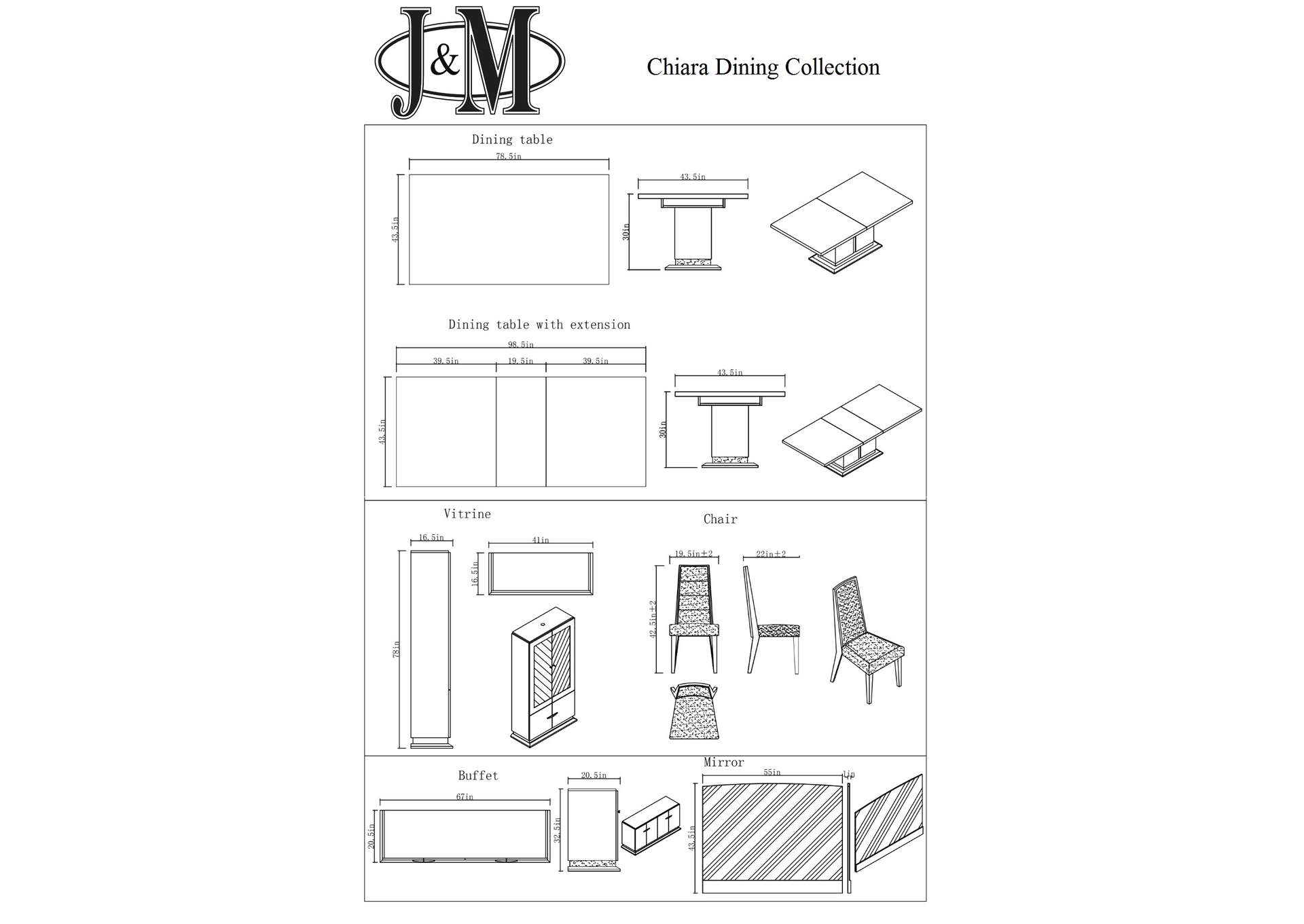 Chiara Dining Table,J&M Furniture