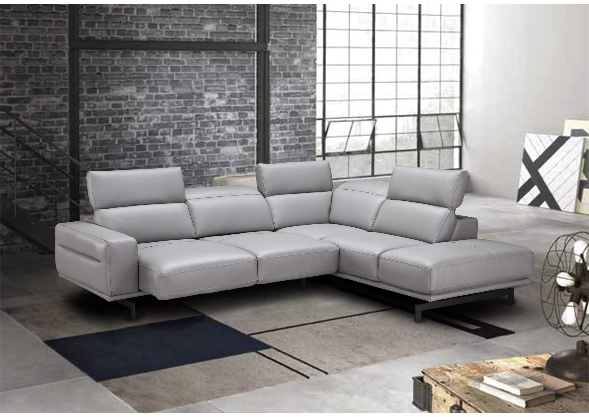 Davenport Light Grey Sectional In Right Facing,J&M Furniture