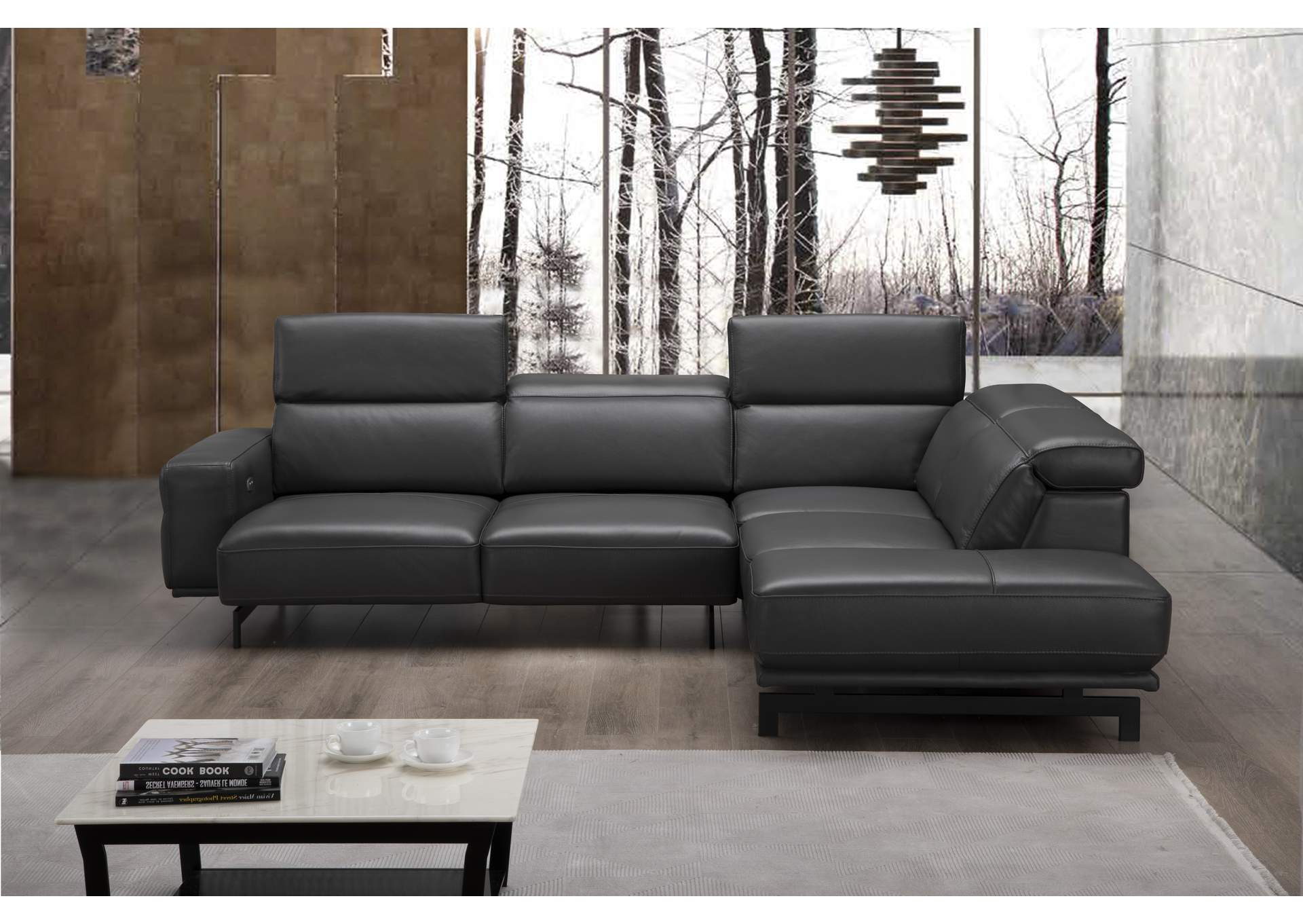 Davenport Slate Grey Sectional In Right Facing,J&M Furniture