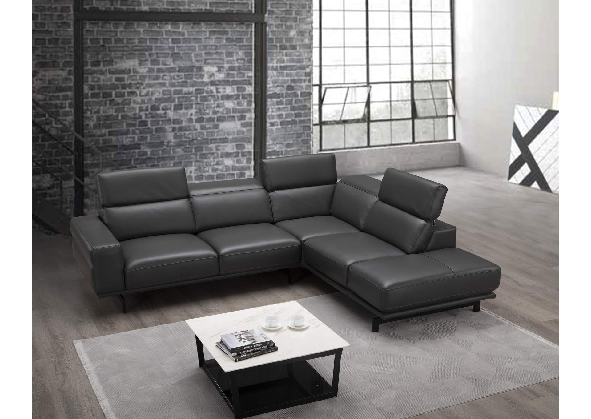 Davenport Slate Grey Sectional In Right Facing,J&M Furniture