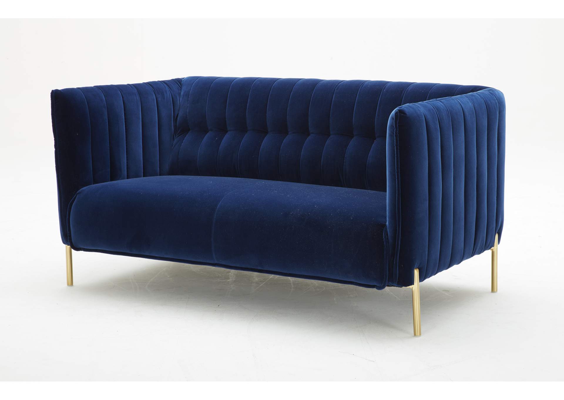 Deco Loveseat Seat In Blue Fabric,J&M Furniture