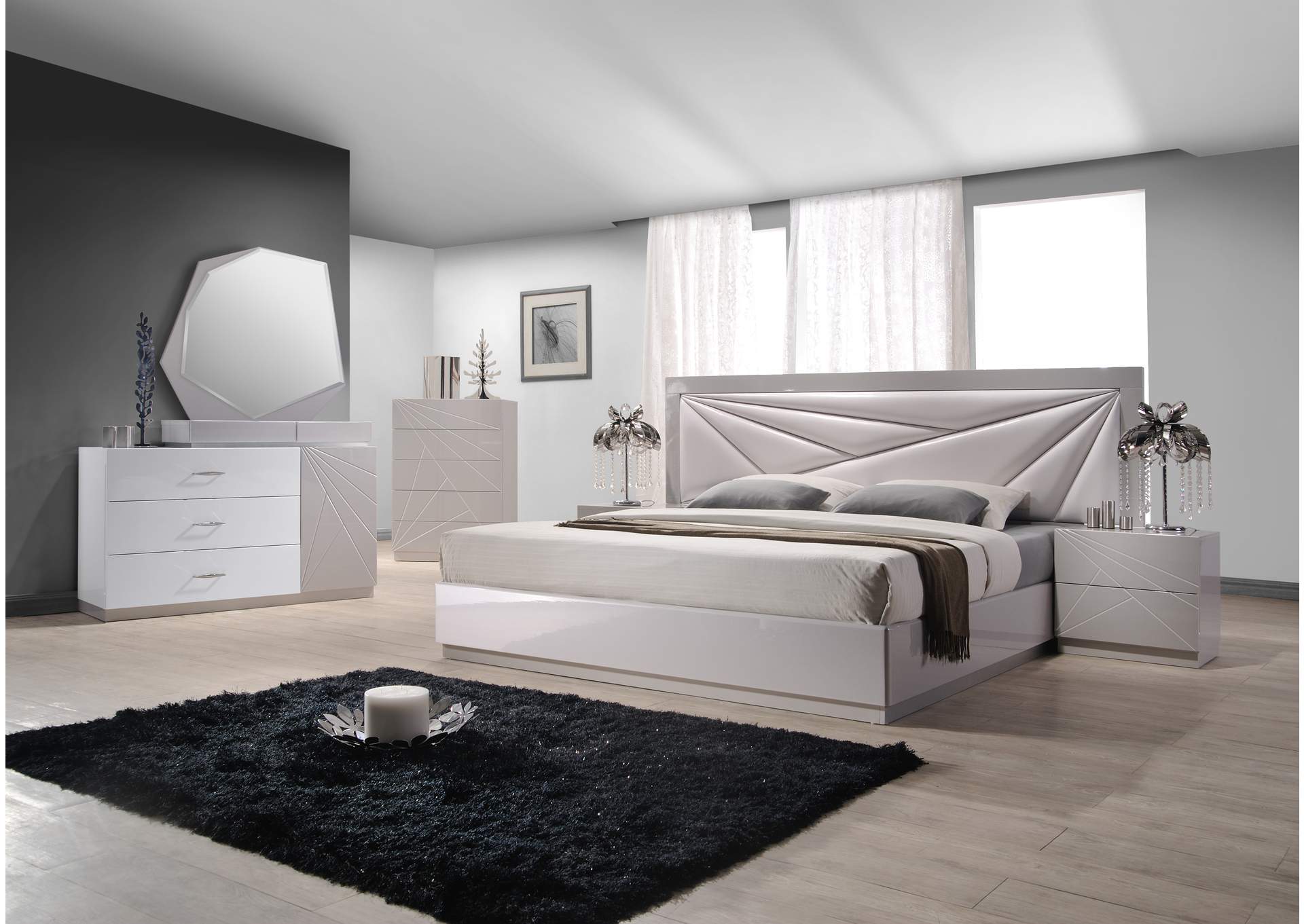 Florence Queen Bed, Dresser & Mirror,J&M Furniture