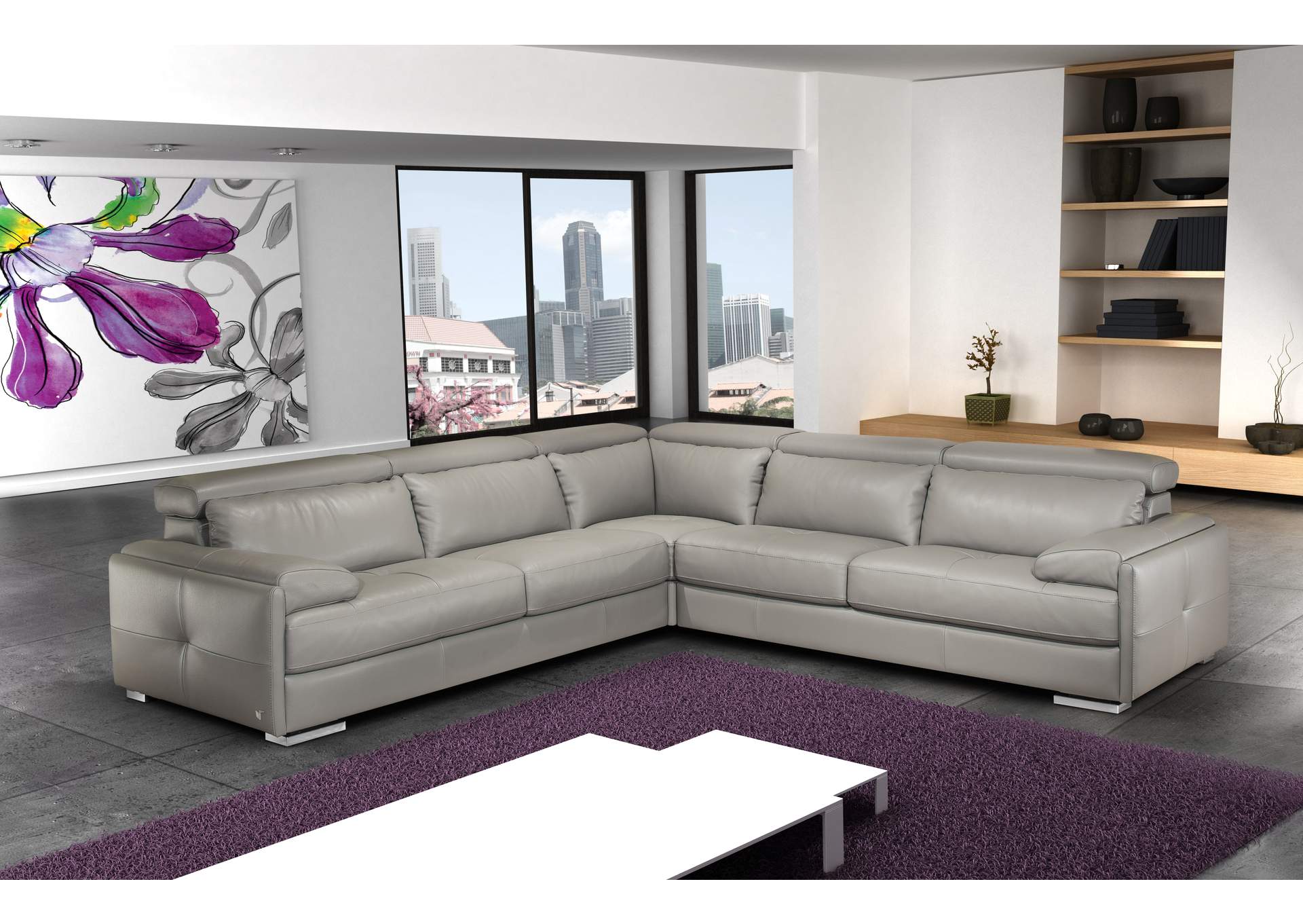 Gary Italian Leather Sectional,J&M Furniture