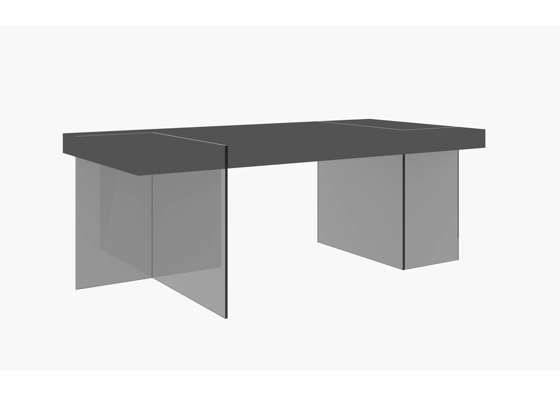 Cloud Modern Dining Table In Grey High Gloss,J&M Furniture