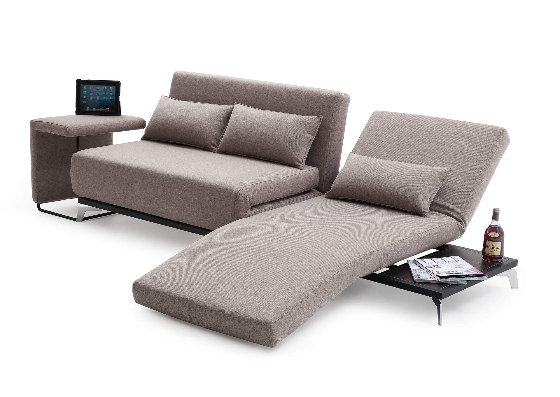 Premium Sofa Bed JH033 in Beige Fabric,J&M Furniture