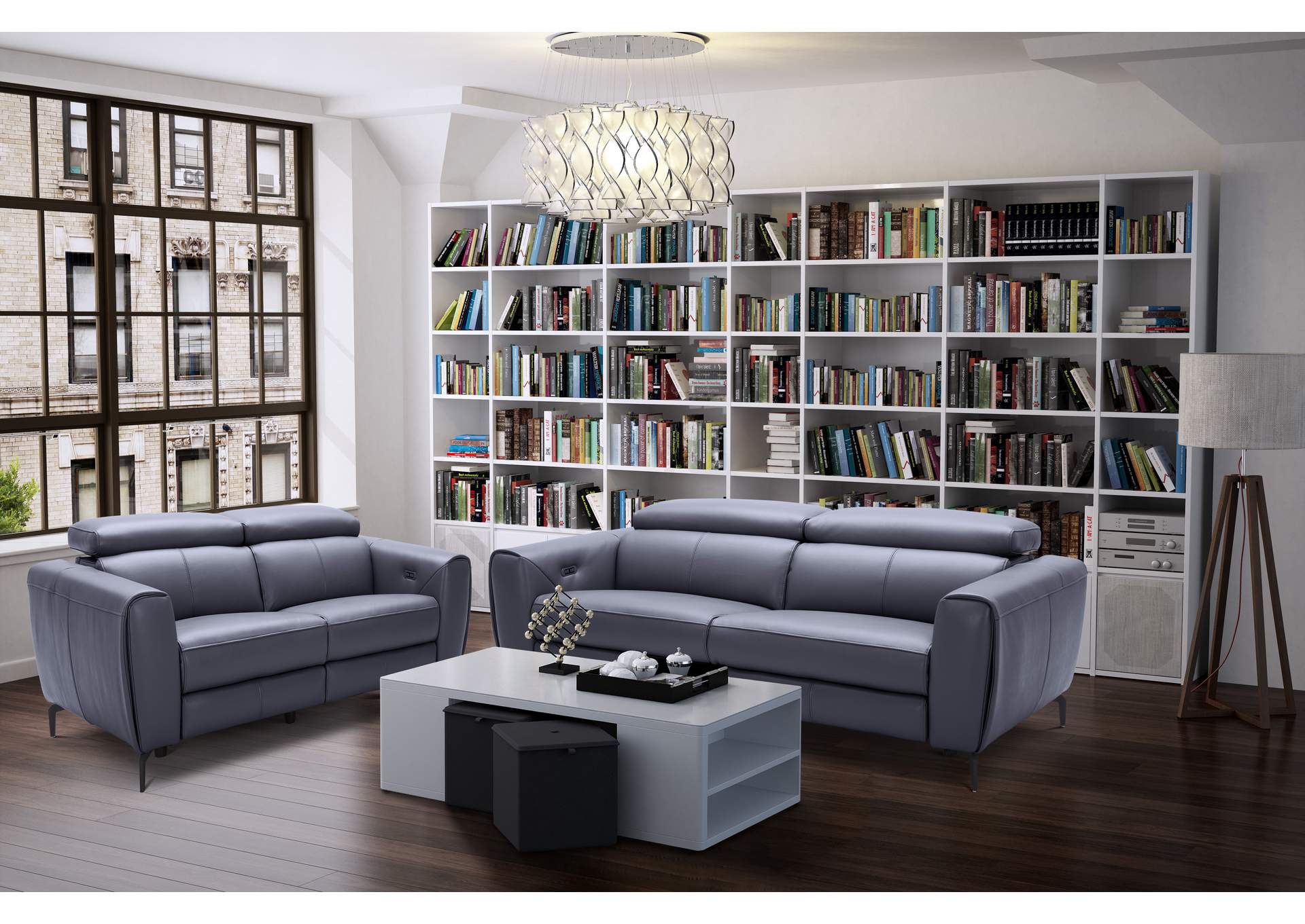 Lorenzo Loveseat In Blue Grey,J&M Furniture