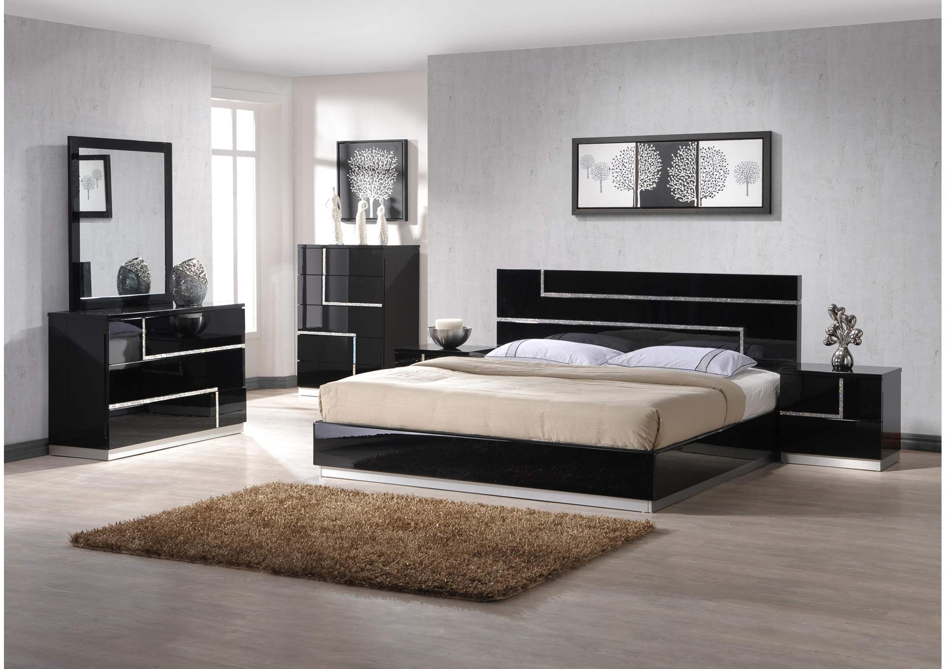 Lucca Queen Bed, Dresser & Mirror,J&M Furniture